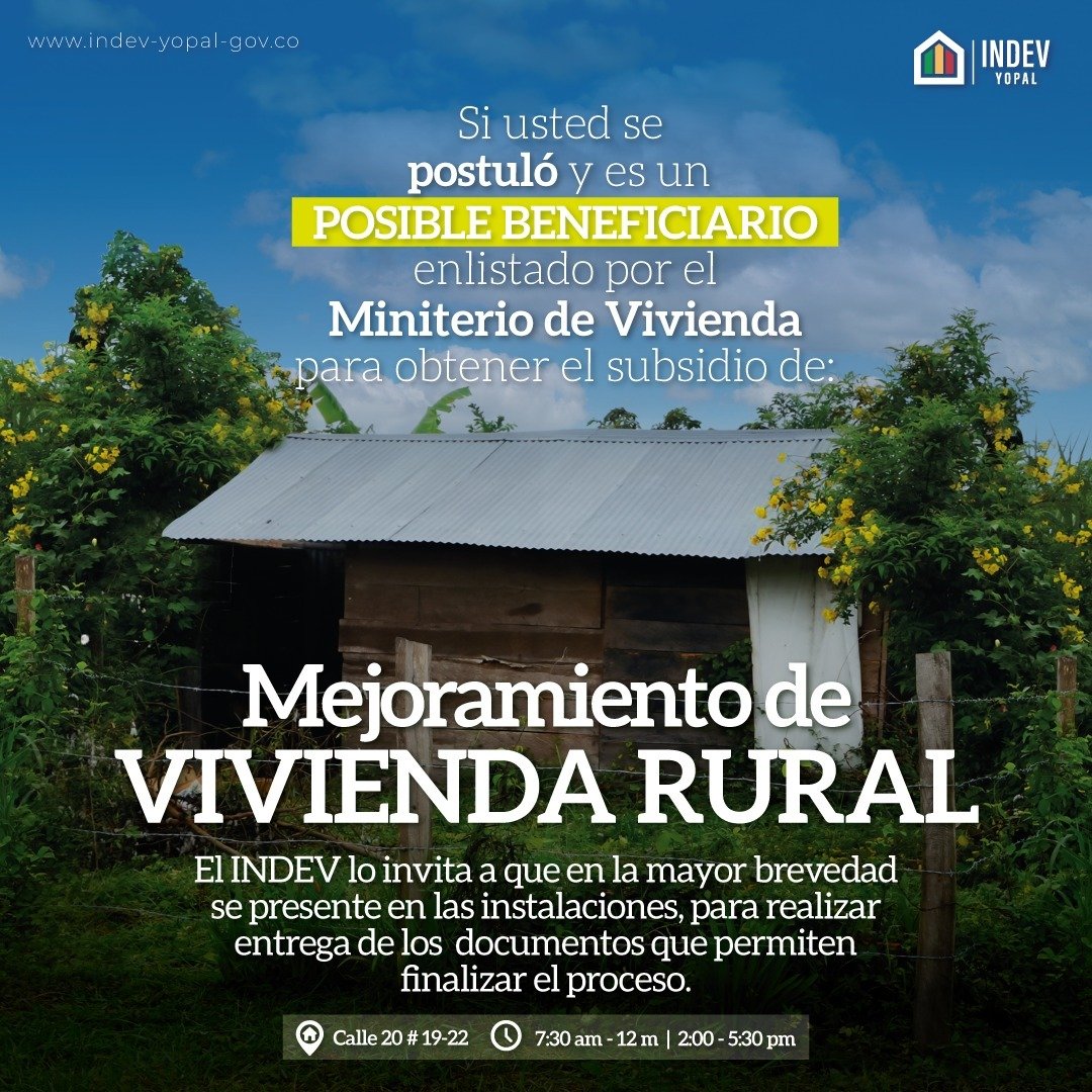 SE BUSCAN A BENEFICIARIOS DE PROYECTO DE VIVIENDA RURAL EN YOPAL ...